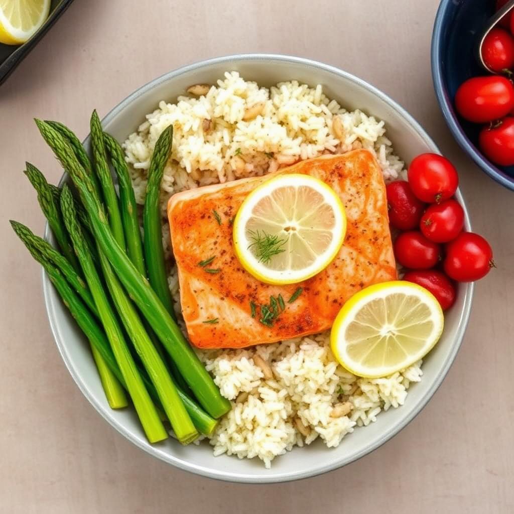 Bowl de salmón al horno